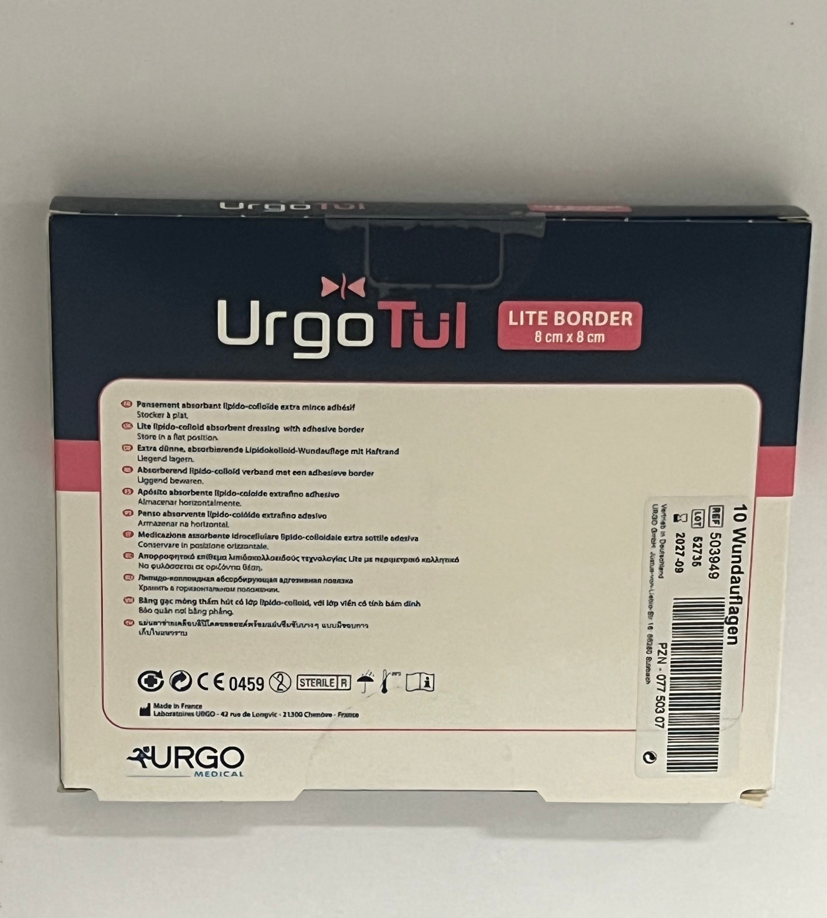 UrgoMedical - UrgoTül Lite Border - 8cm x 8cm - 503949