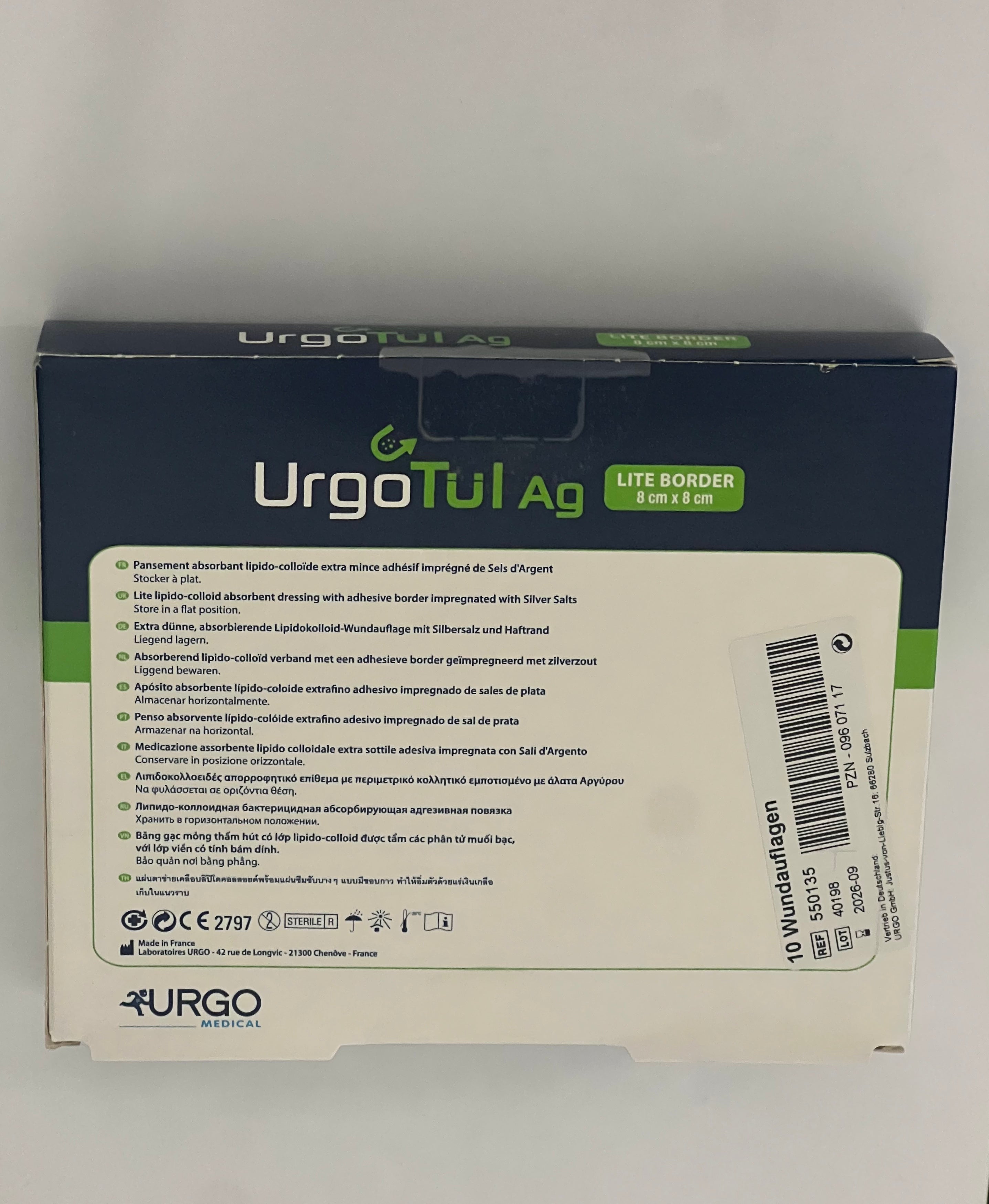 UrgoMedical - UrgoTül Ag Lite Border - 8cm x 8cm - 550135