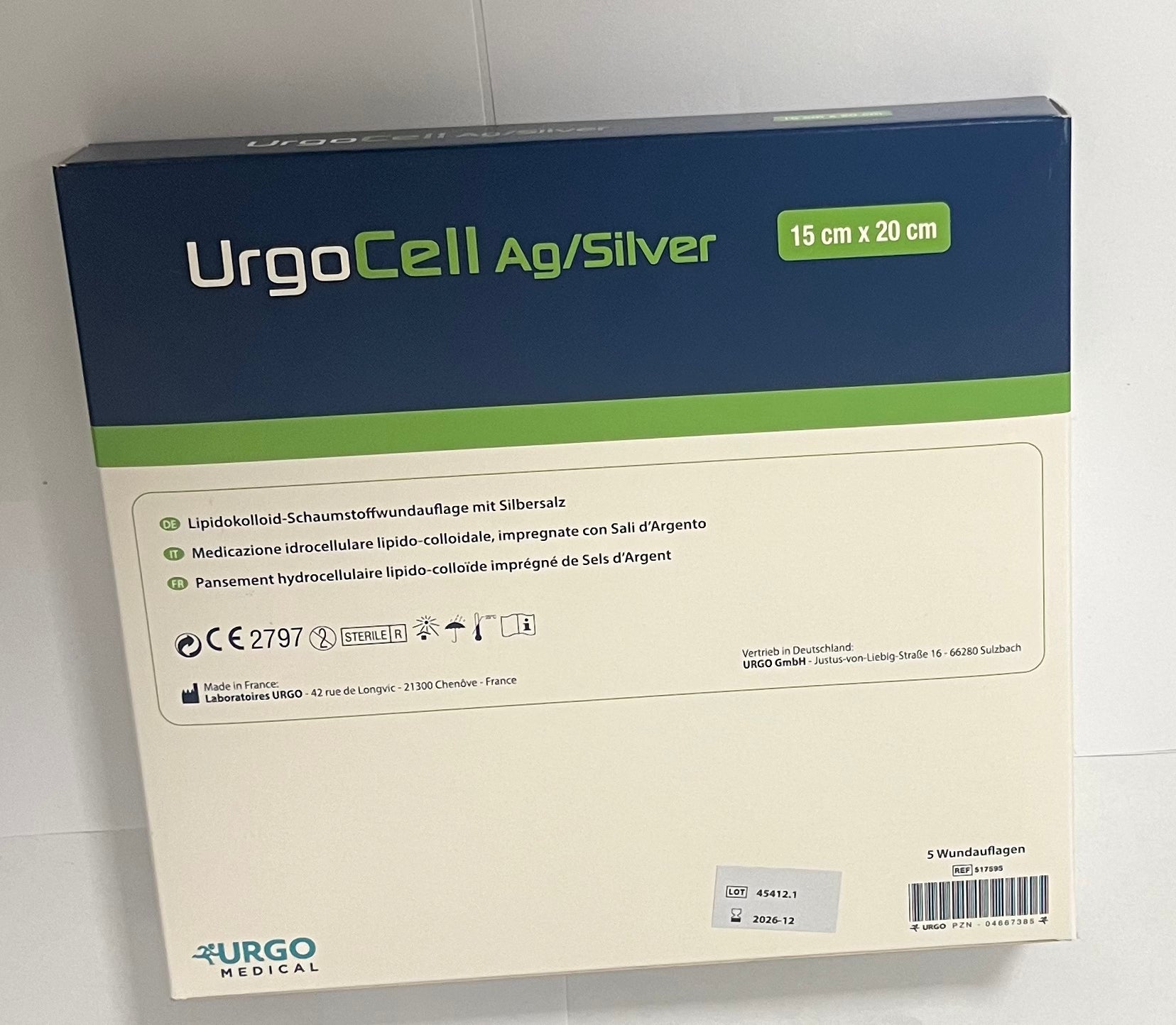 UrgoMedical - UrgoCell Ag Silver - 15cm x 20cm - 517595
