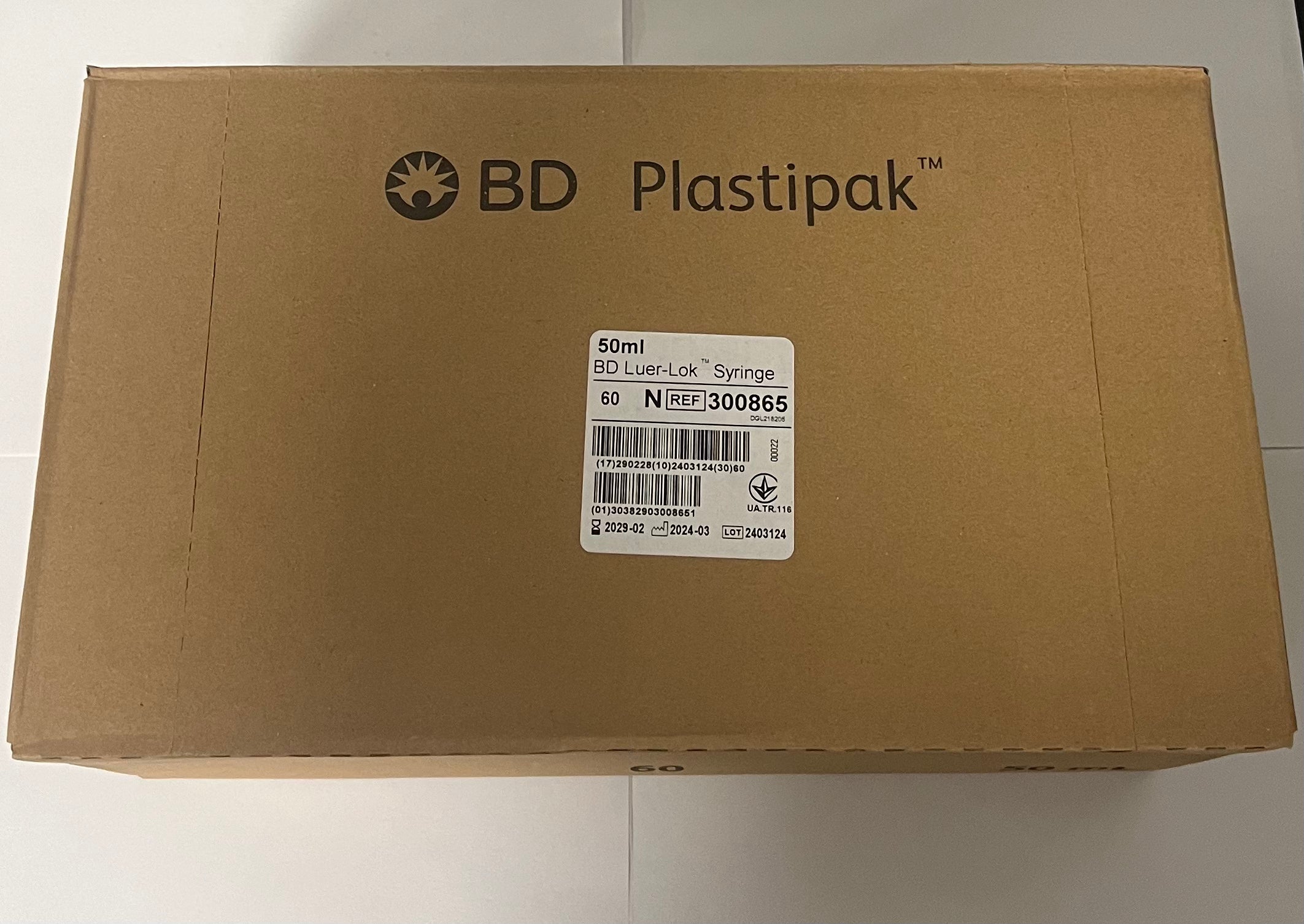 BD PLASTIPAK SYRINGE 50 ML (60 ML) LUER - LOK - 300865