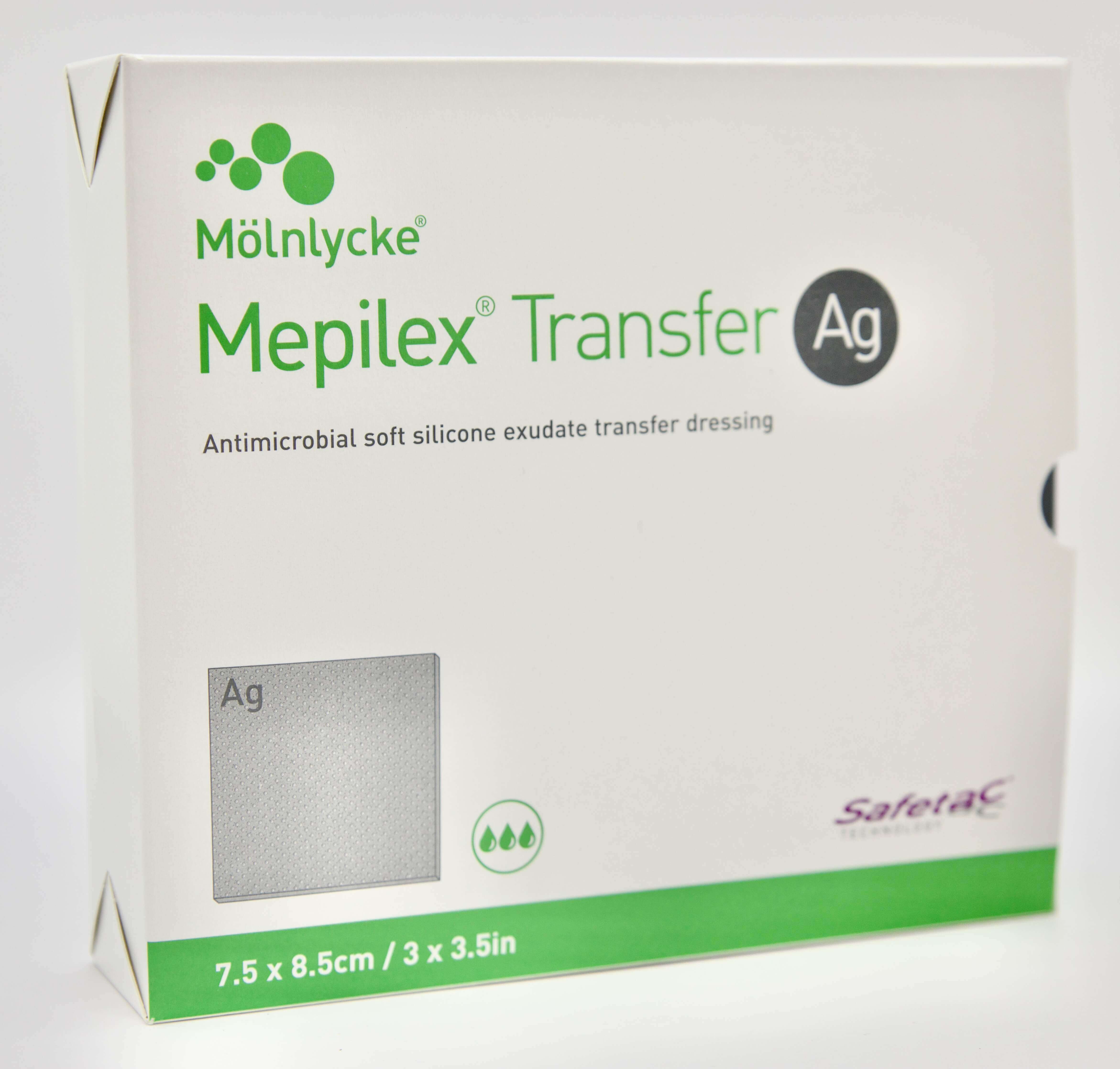 Molnlycke - Mepilex - Transfer Ag - 7.5 cm x 8.5 cm - 394000