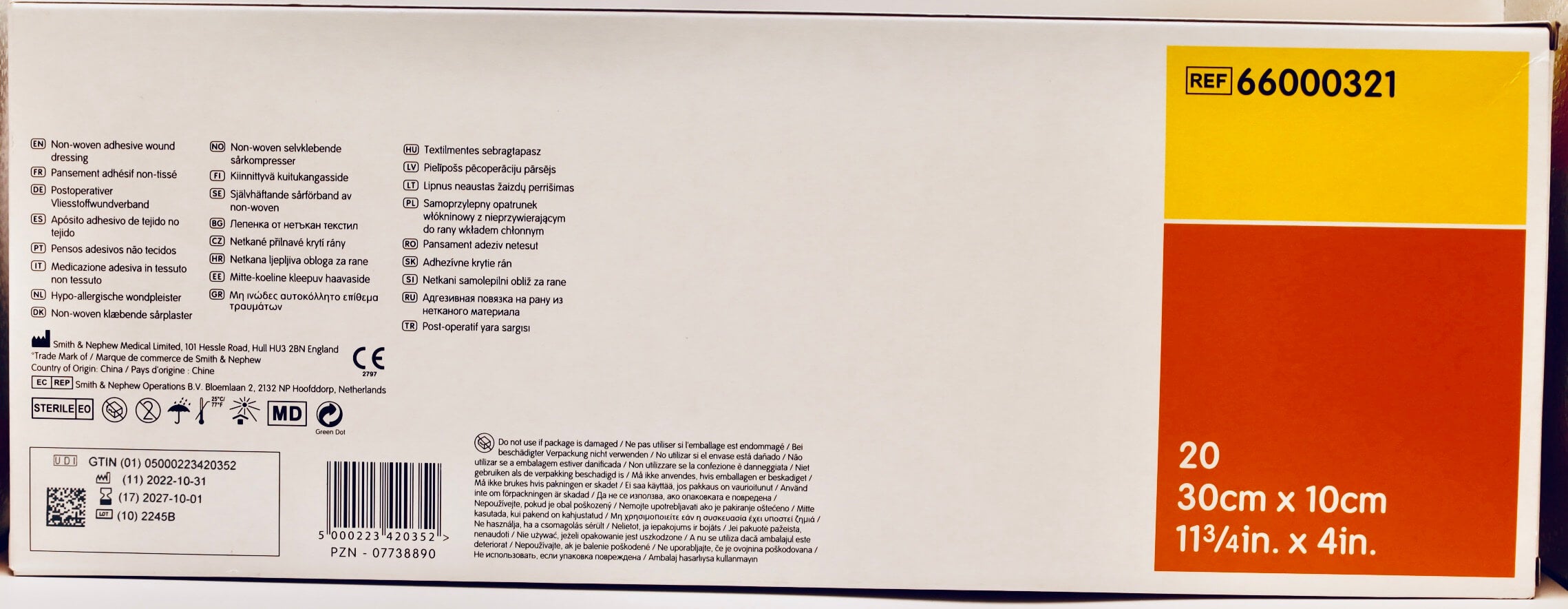 Smith &amp; Nephew - Primapore - 30 x 10 cm - 66000321