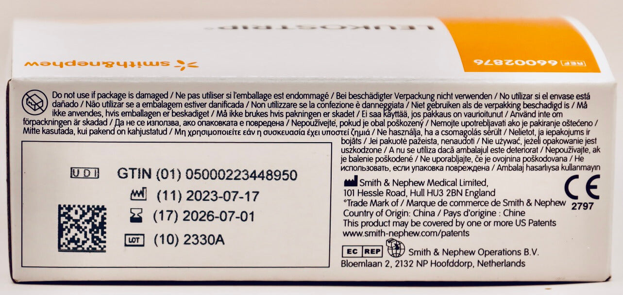 Smith &amp; Nephew - Leukostrip 4 x 38 mm - 50 pieces per box - 66002876