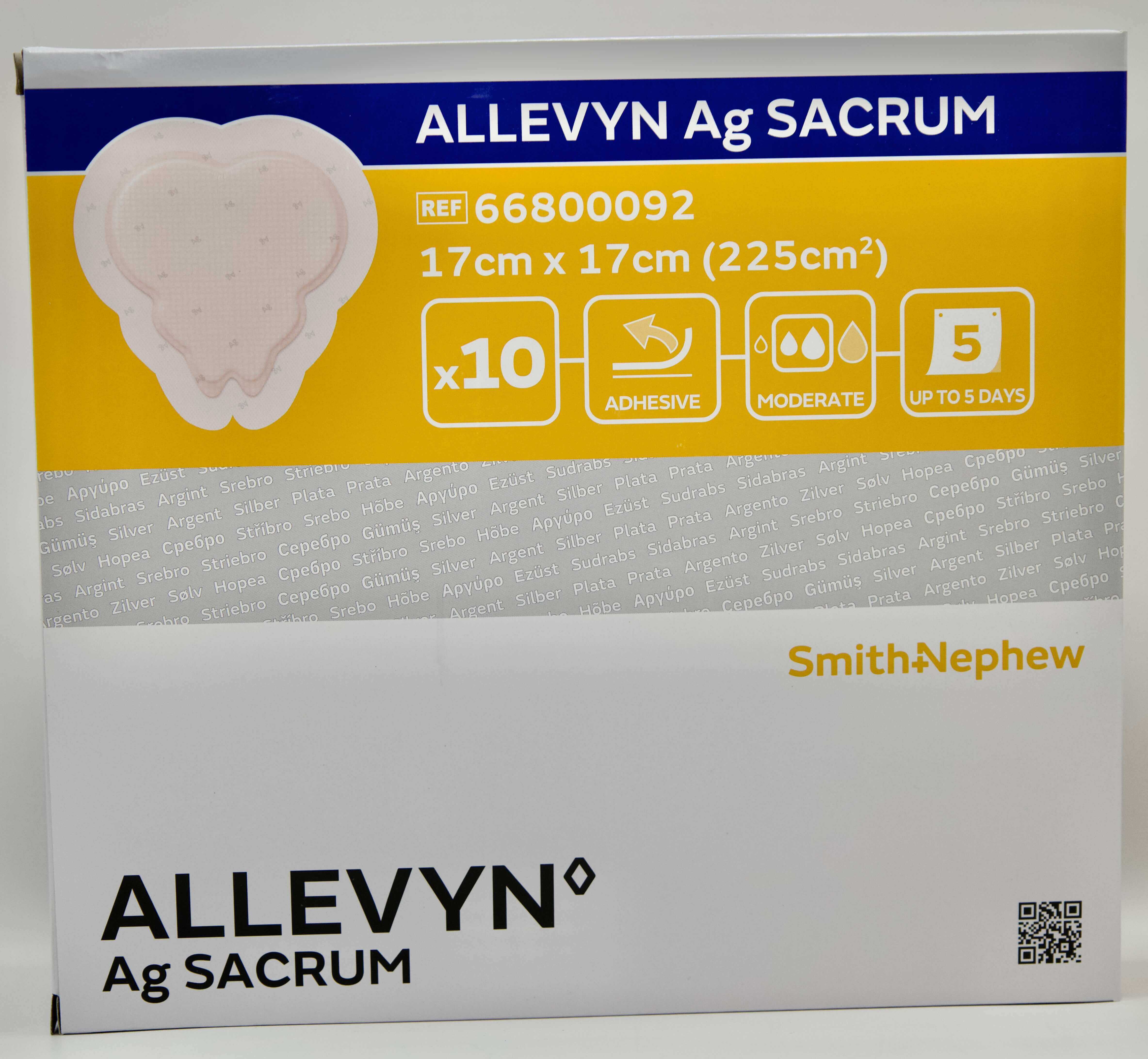 Smith &amp; Nephew - Allevyn Ag Sacrum - 17 cm x 17 cm - 66800092