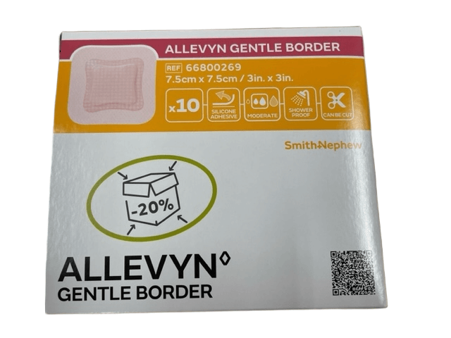 Smith &amp; Nephew - Allevyn Gentle Border - 7.5 x 7.5 cm - 10 pieces per box - 66800269