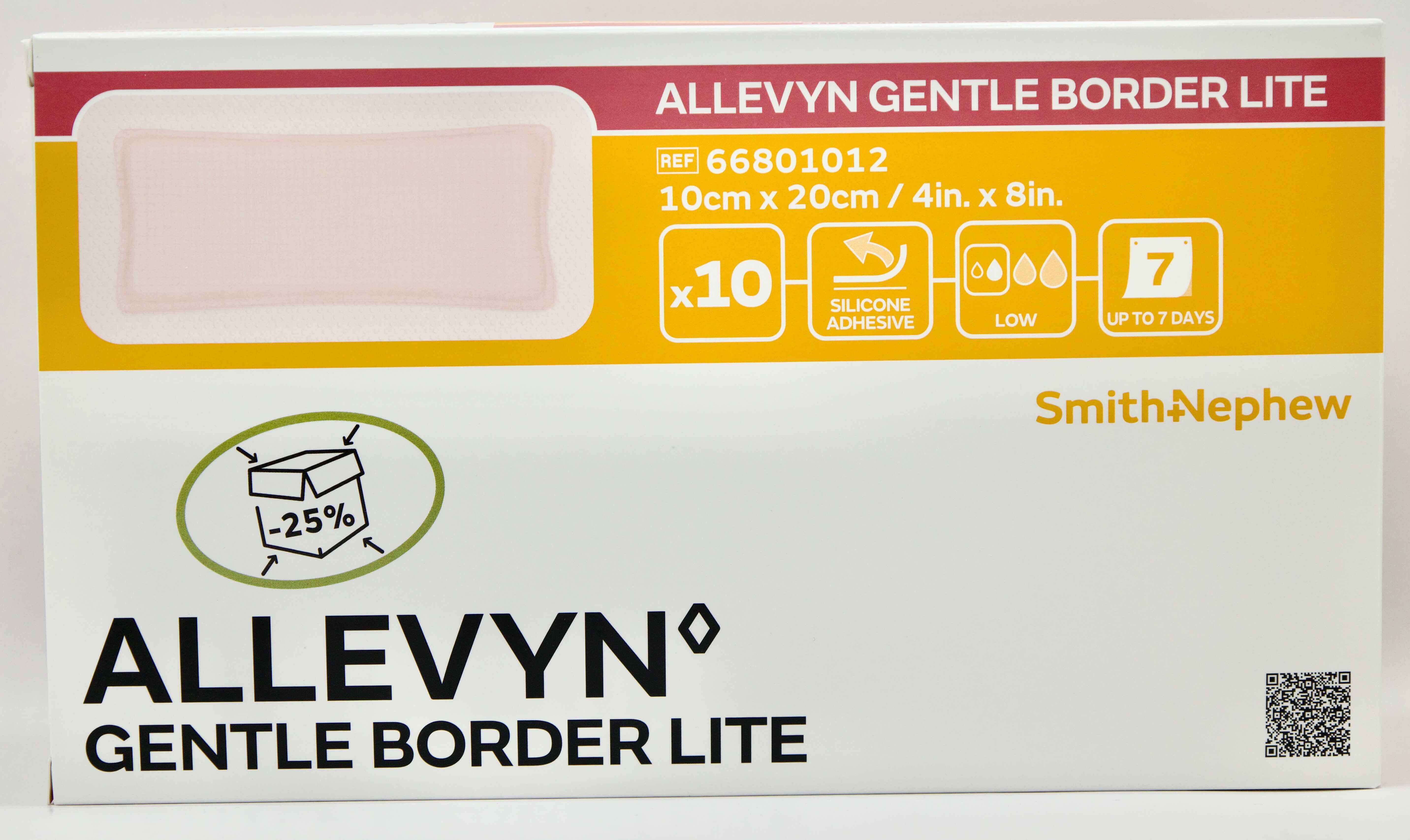 Smith &amp; Nephew - Allevyn Gentle Border Lite - 10 cm x 20 cm - 66801012