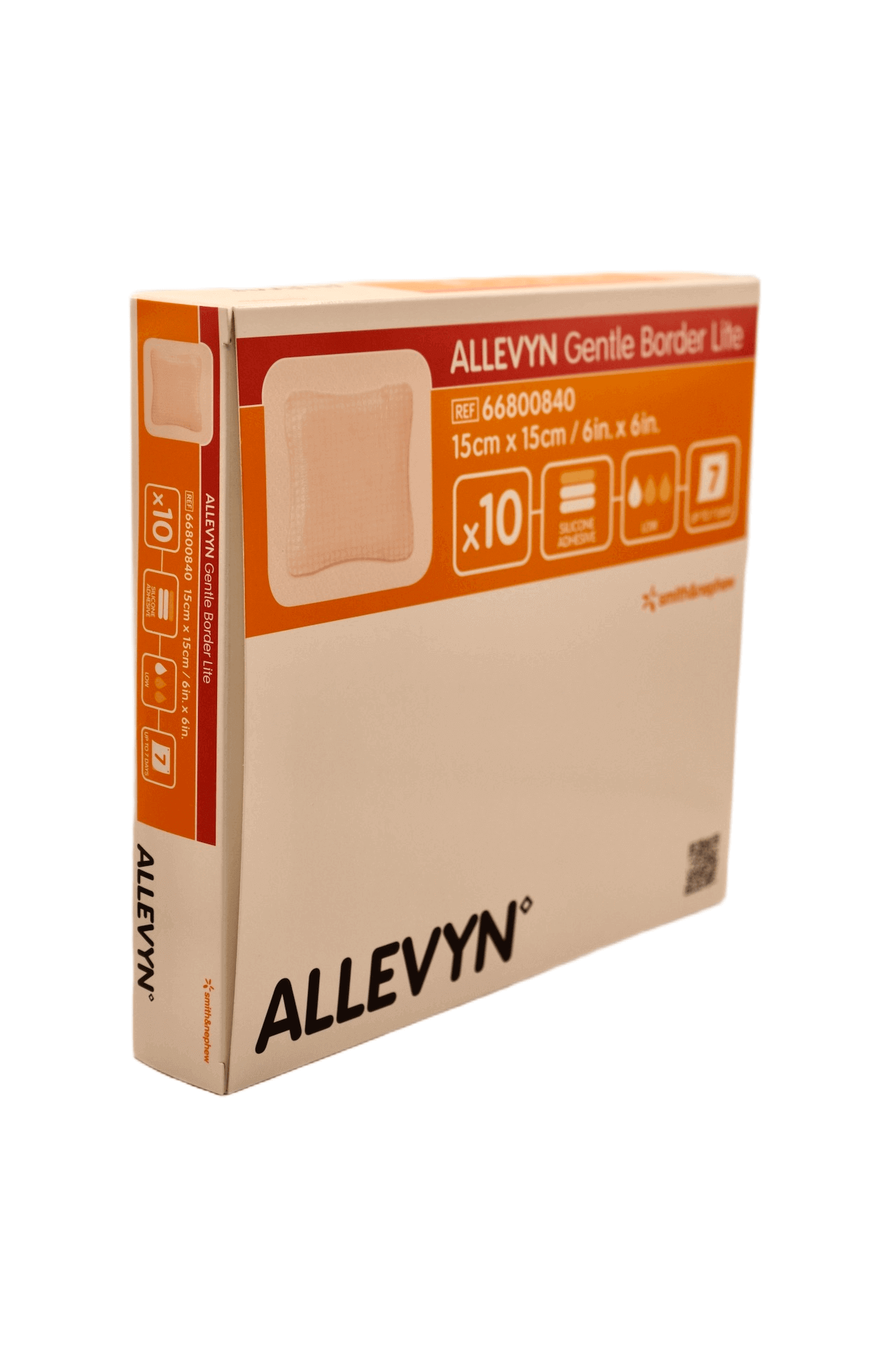 Smith &amp; Nephew - Allevyn Gentle Border Lite - 15 cm x 15 cm - 10 Stück pro Karton - 66800840