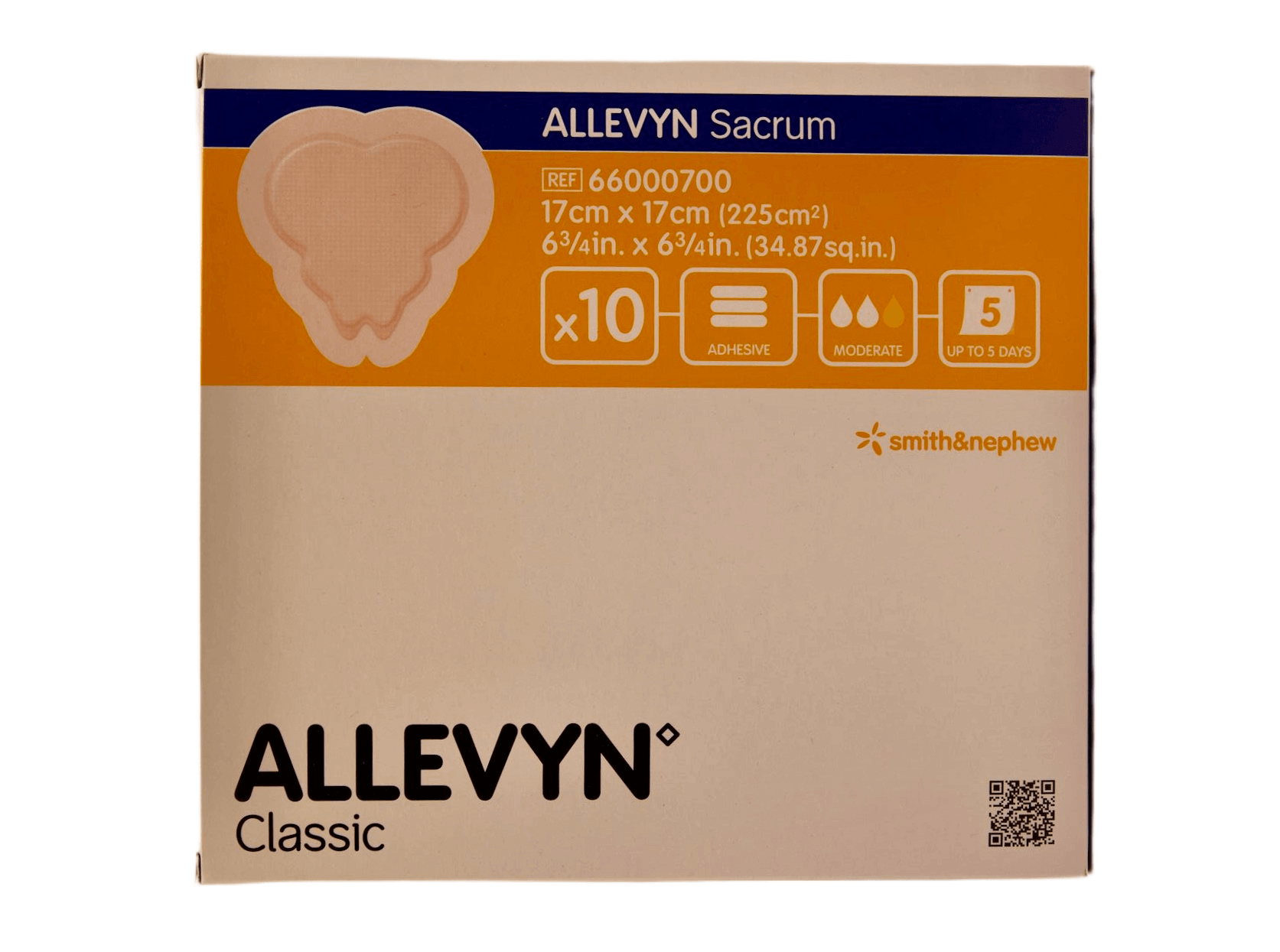 Smith &amp; Nephew - Allevyn Sacrum - 17 cm x 17 cm - 10 pcs per box - 66000700