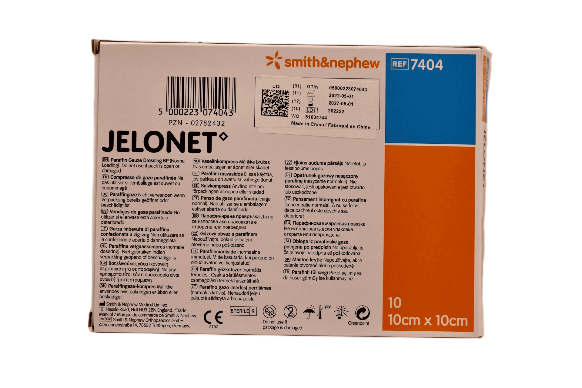Smith & Nephew - JELONET - 10 cm x 10 cm - 10 pcs per box - 7404 Smith & Nephew